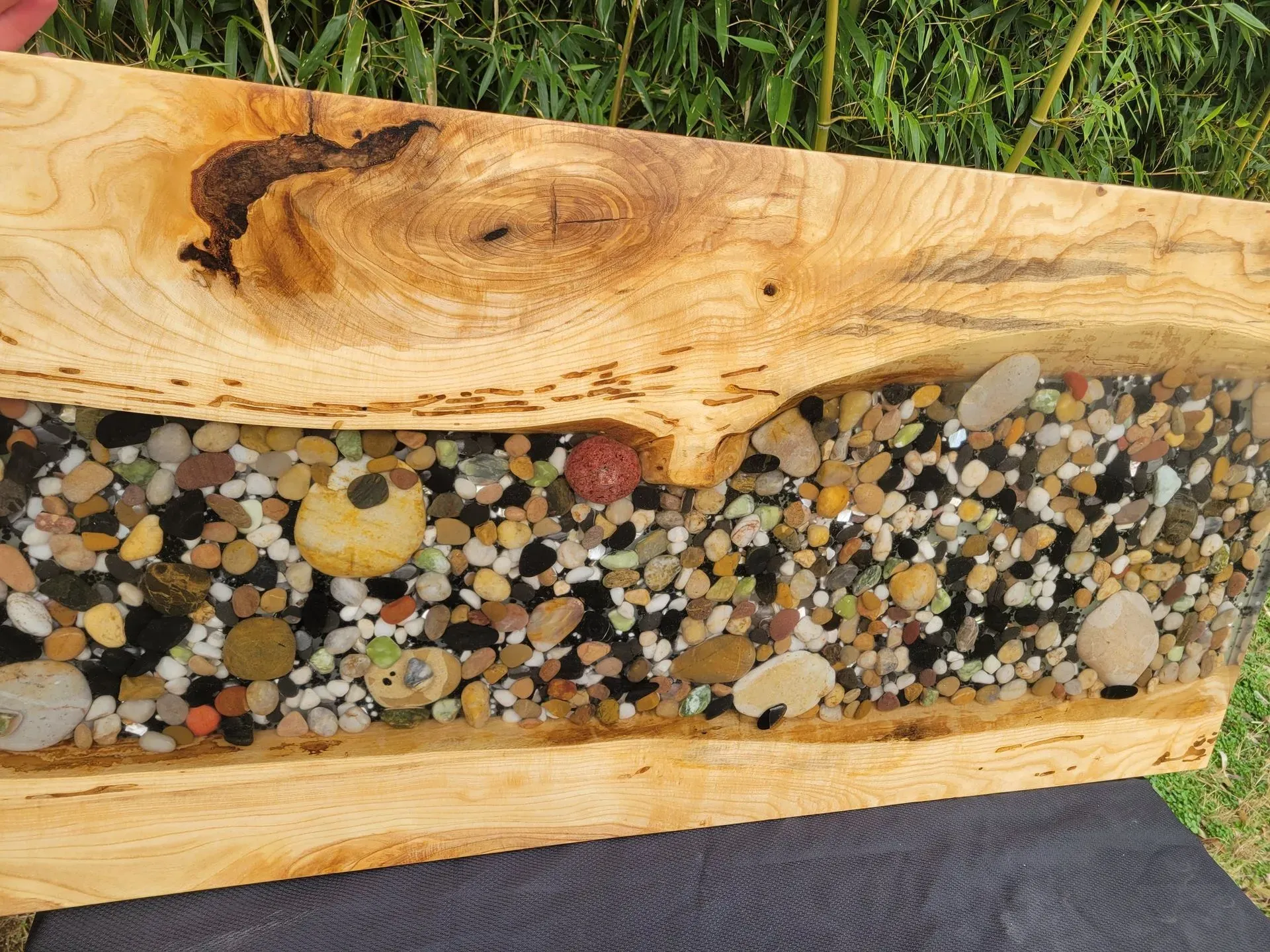 Spalted Silver Maple Epoxy River Rock Coffee Table