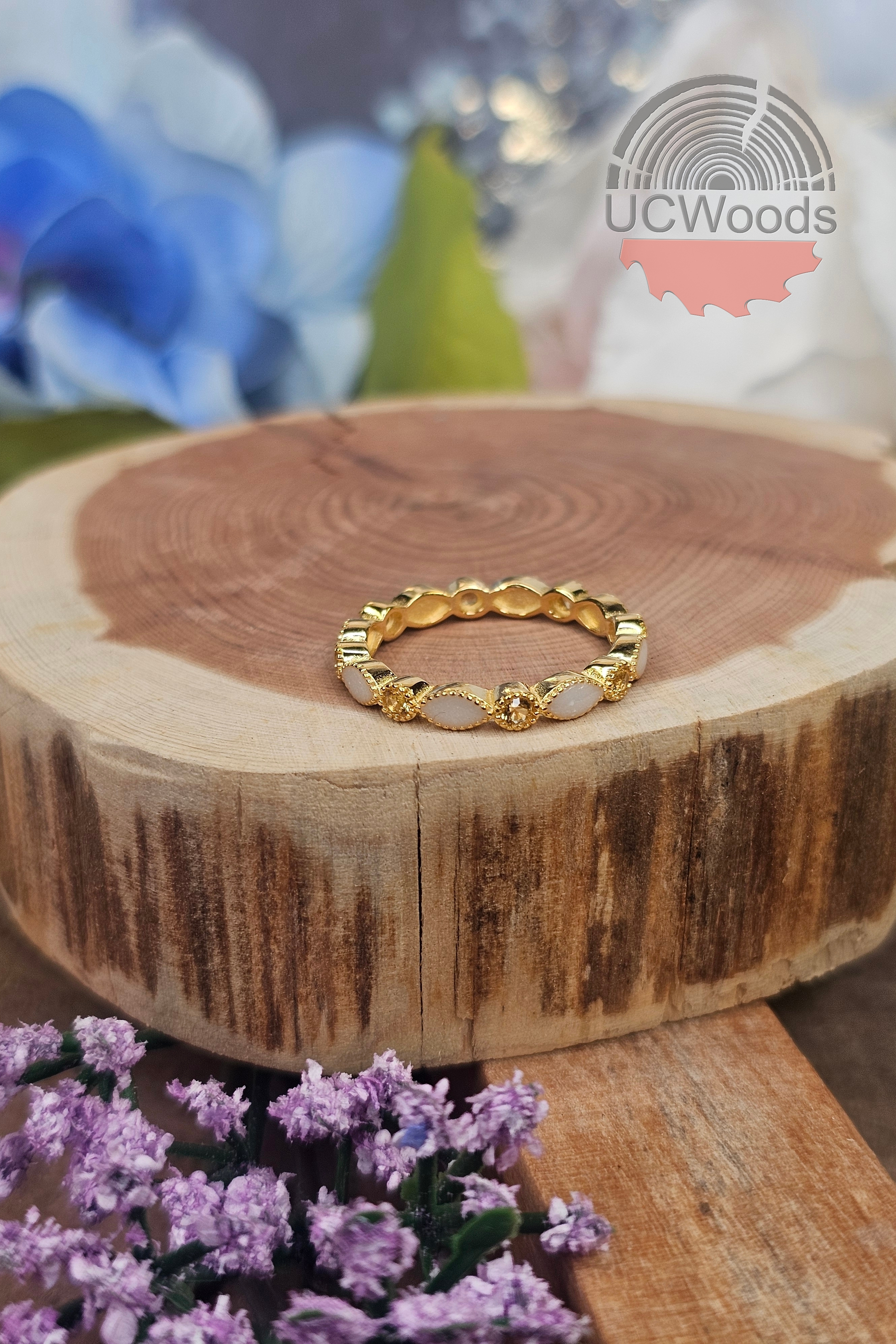 Full Band Stackable Birthstone Ring