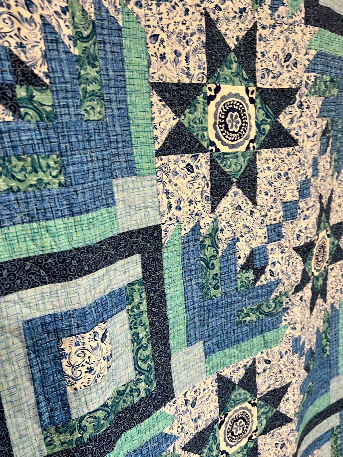 Quilt 124, Blues And Teals