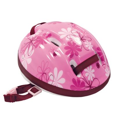 Götz poppenaccessoire – fiets- en klimhelm Pink with Flowers – Basic Boutique