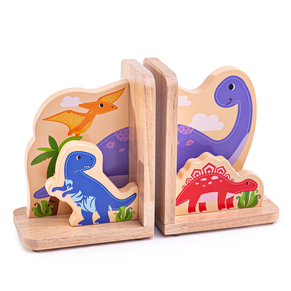 Tidlo boekensteunen houten dinosaurussen - set van 2