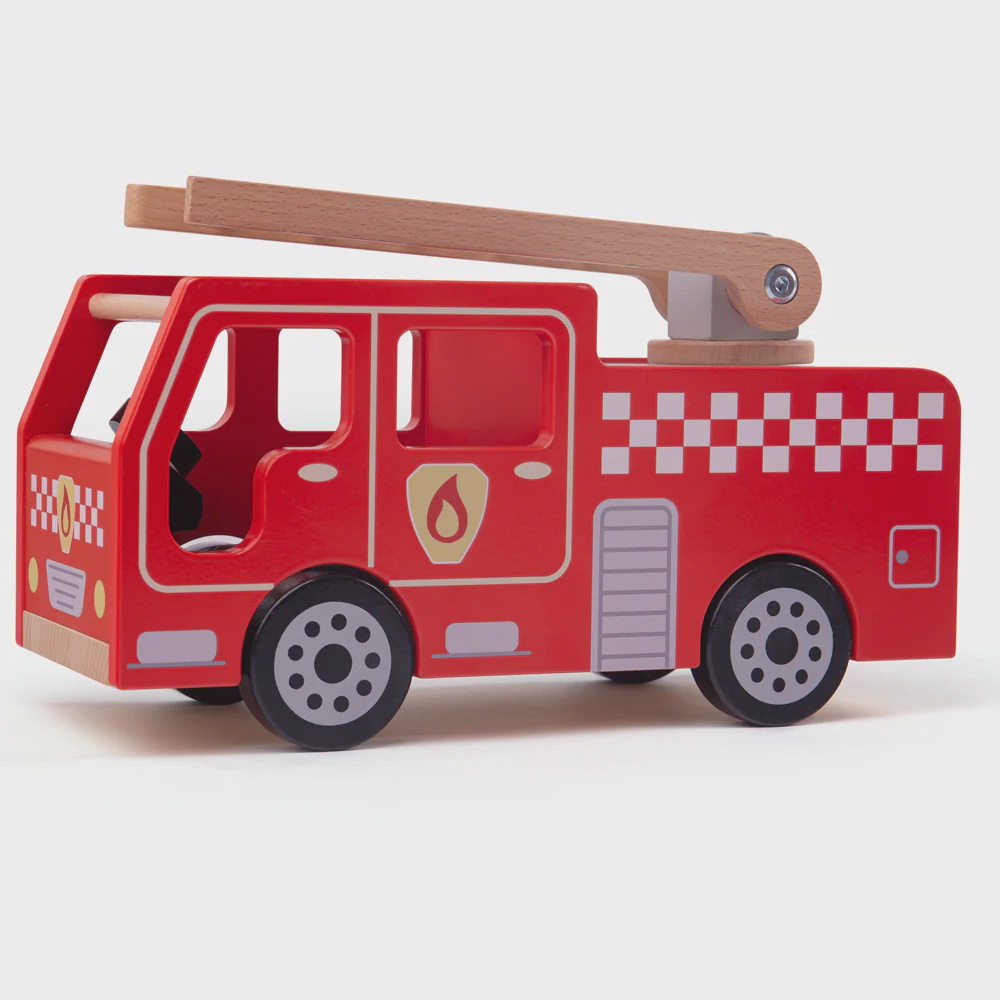 BigJigToys Auto - Brandweer - Ladderwagen - 28cm
