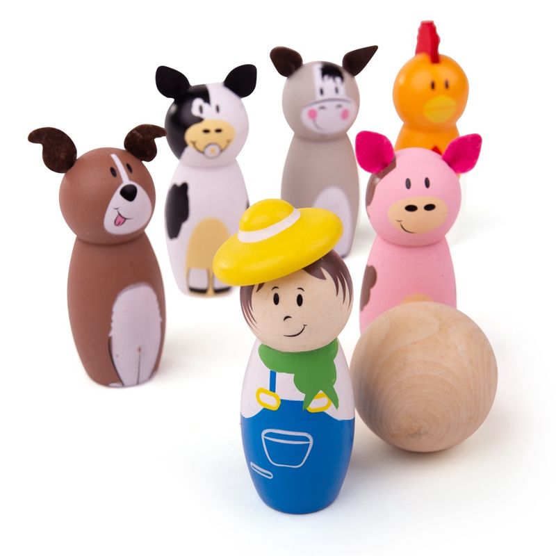Bigjigs Houten Bowlingset Boerderij – Bordspel
