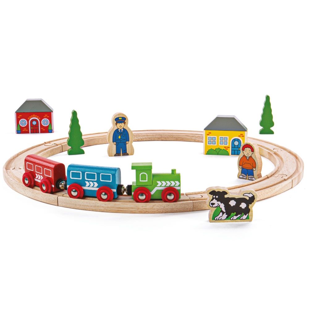 Bigjigs houten treinbaan startersset – 20-delig