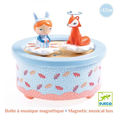 Muziekdoosje kind – Djeco meisje en vos – magnetisch houten ontwerp
