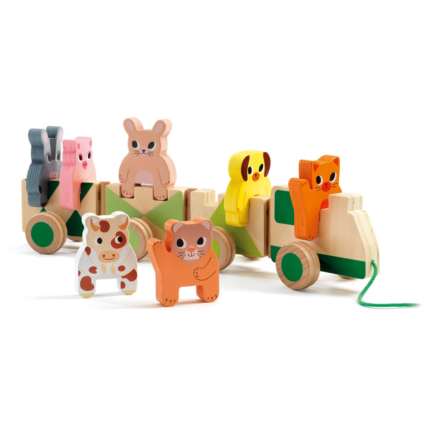 Djeco houten trein – Boerderijdieren