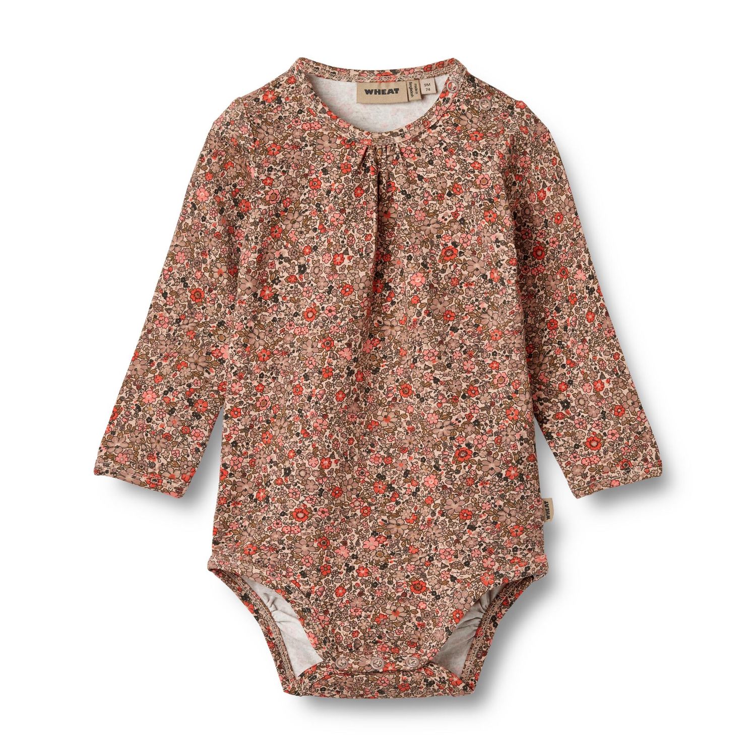 Wheat Longsleeve Romper met Print Liv – Organic Cotton