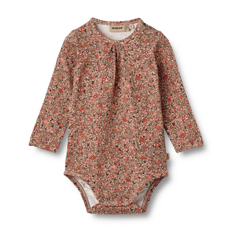 Wheat Longsleeve Romper met Print Liv – Organic Cotton