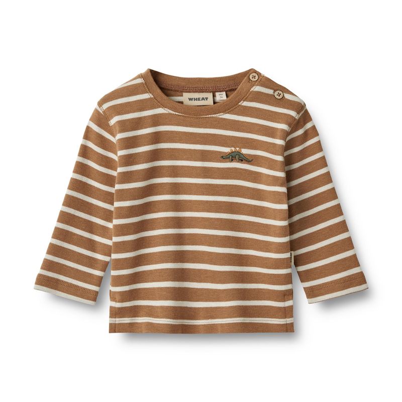 Wheat T-shirt Lange Mouw Dustin – Organic Cotton &amp; Modal