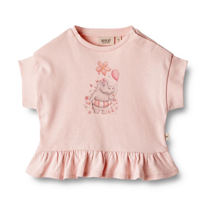 Wheat T-shirt Korte Mouw met Ruffle Lulu – Organic Cotton