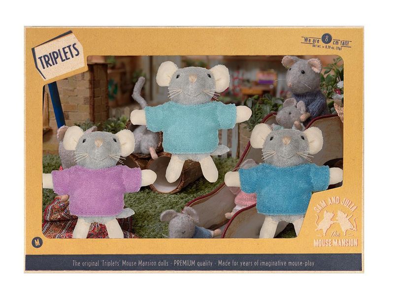 Het Muizenhuis – Sam &amp; Julia – knuffelmuisjes De Drieling