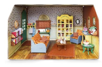 Het Muizenhuis – Sam &amp; Julia – kartonnen miniatuur Woonkamer