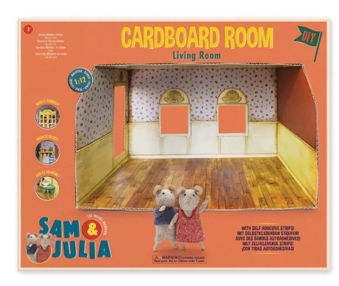 Het Muizenhuis – Sam &amp; Julia – kartonnen miniatuur Woonkamer