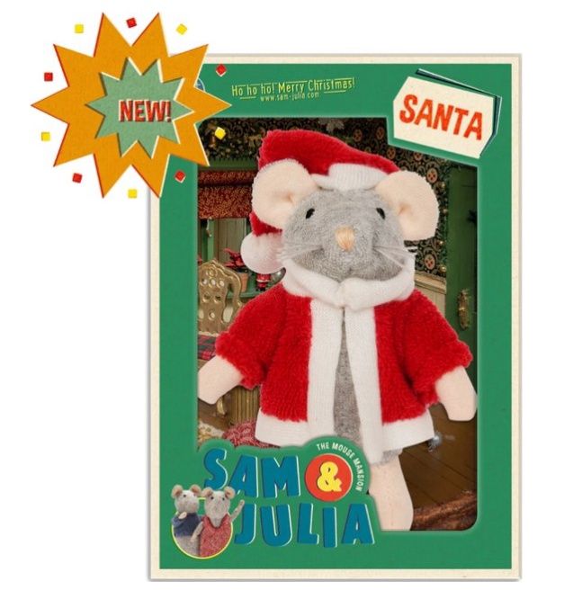 Sam &amp; Julia Het Muizenhuis Knuffelmuisje De Kerstman