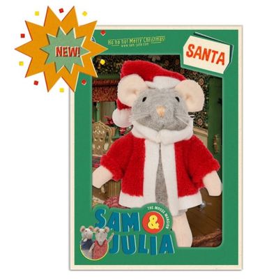 Het Muizenhuis – Sam &amp; Julia – knuffelmuisje De Kerstman

