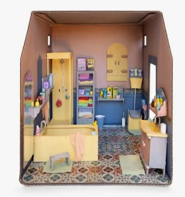 Het Muizenhuis – Sam &amp; Julia – kartonnen miniatuur badkamer