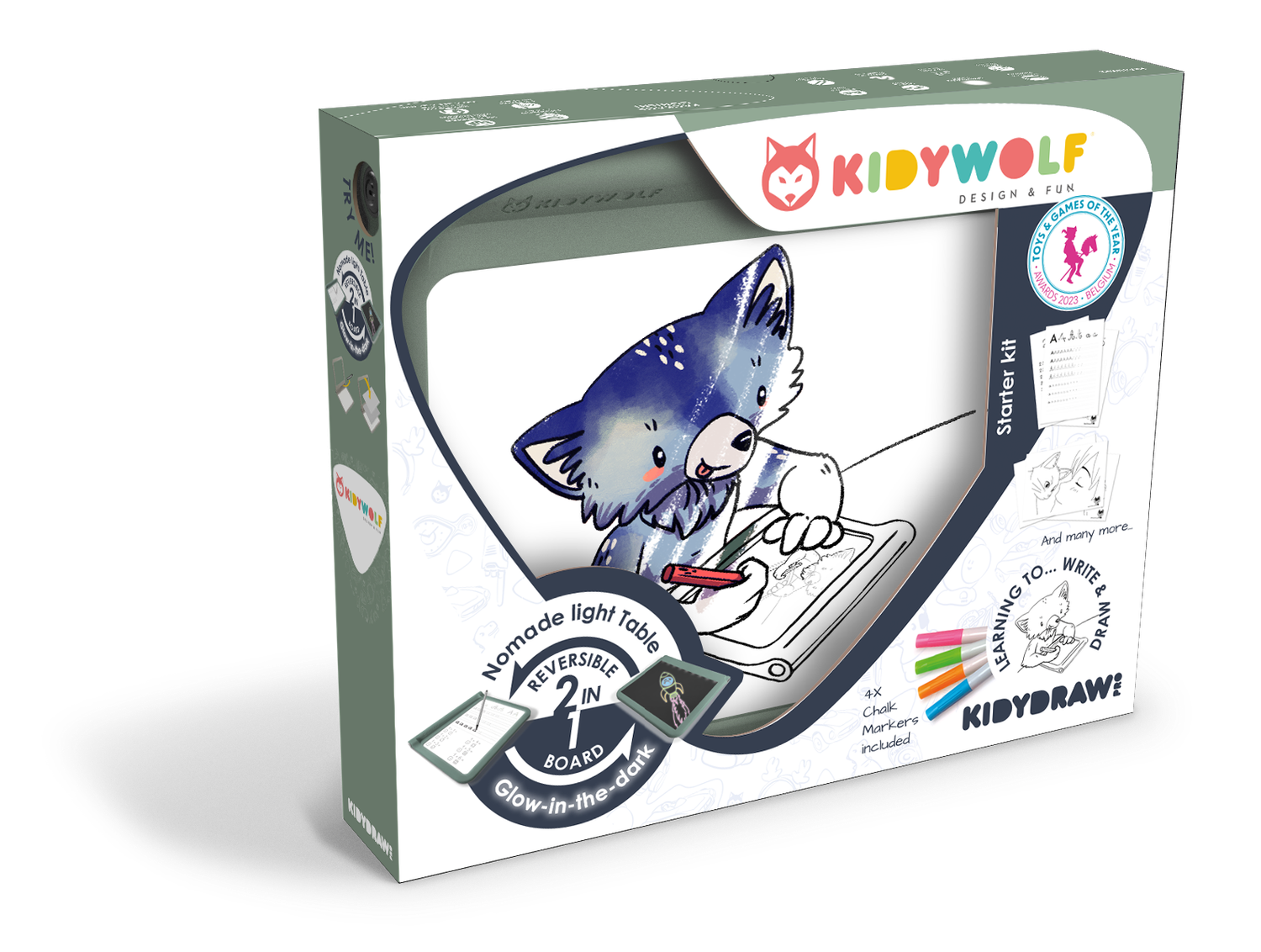 Kidywolf tekenbord Kidydraw Pro – lichttablet creatief speelgoed