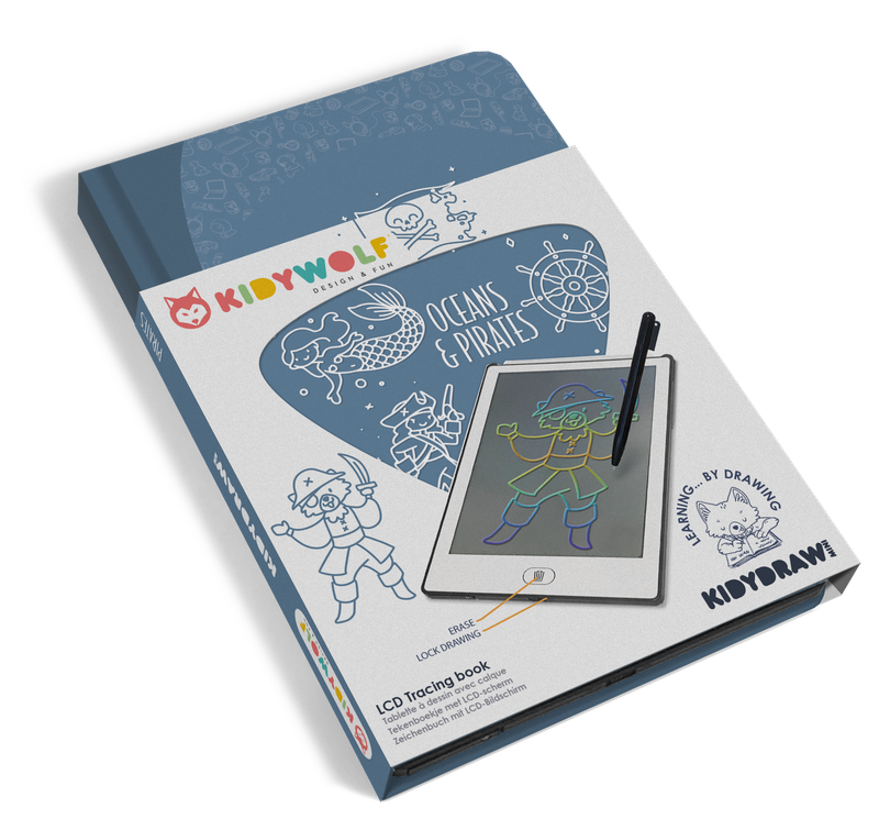 Kidywolf tekenbord Kidydraw mini – oceanen &amp; piraten