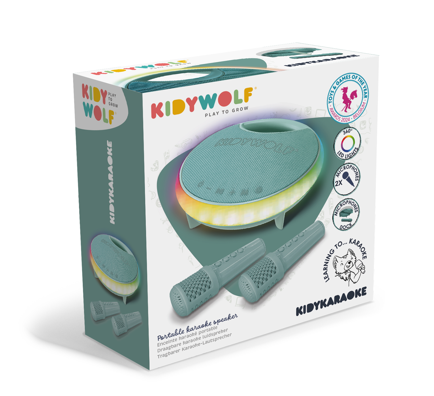 Kidywolf karaokespeaker en microfoons Kidykaraoke – groen