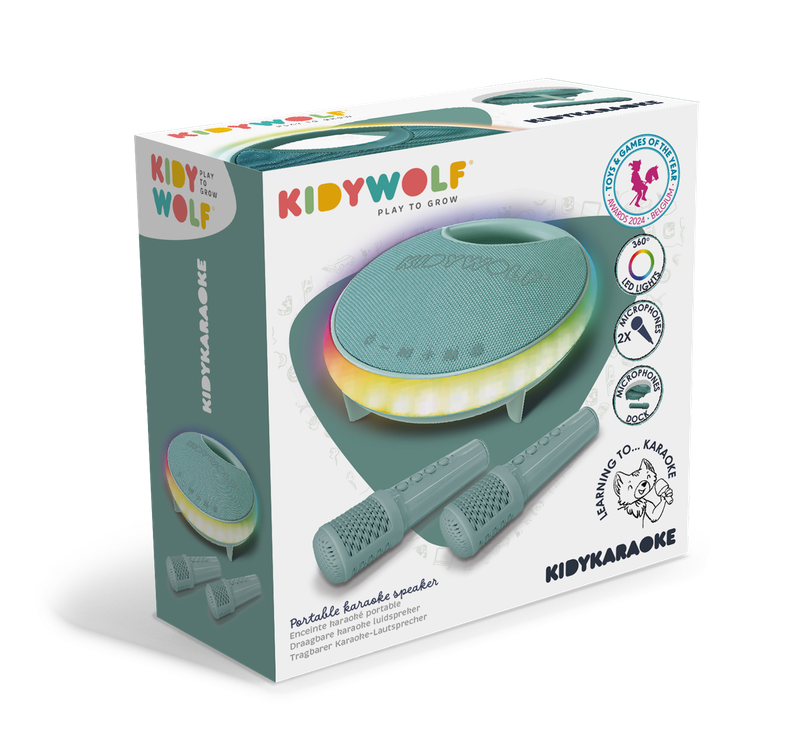 Kidywolf karaokespeaker en microfoons Kidykaraoke – groen
