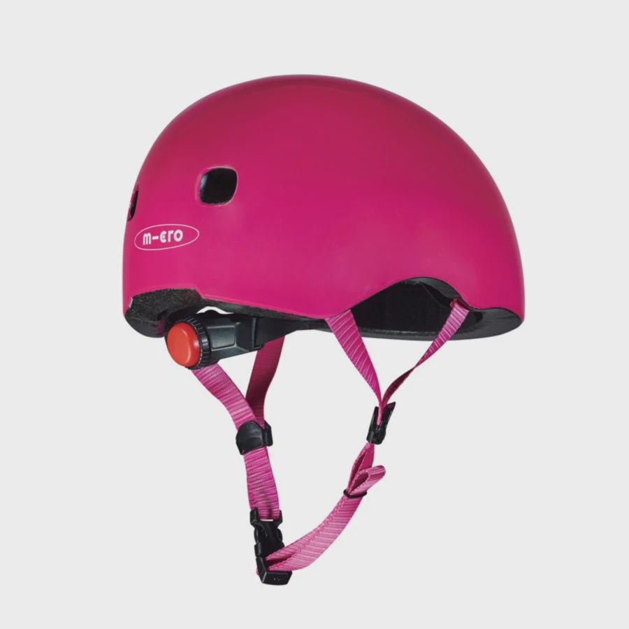 Micro kinderhelm framboos roze – PC Deluxe helm met fleece voering, Maat: S (48-53 cm)