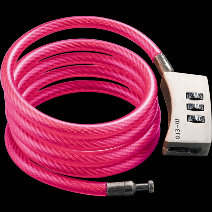 Micro Step slot roze - stevig cijferslot met flexibele kabel