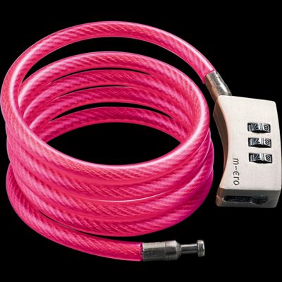 Micro Step slot roze – stevig cijferslot met flexibele kabel
