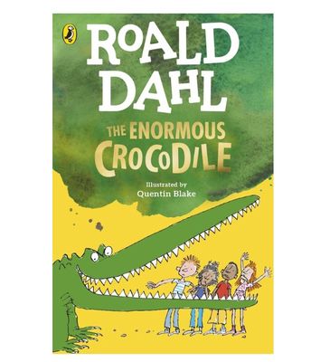 Roald Dahl - The Enormous Crocodile krokodil met open bek en vier kinderen
