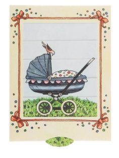 Bewegende kaart, kinderwagen met ballonnen


