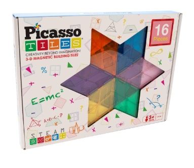 Picasso Tiles magnetisch speelgoed 16 stuks in 5 Geometry styles set