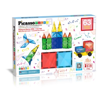 Picasso Tiles Diamond Series Magnetic Tiles 63-delig - magnetisch speelgoed