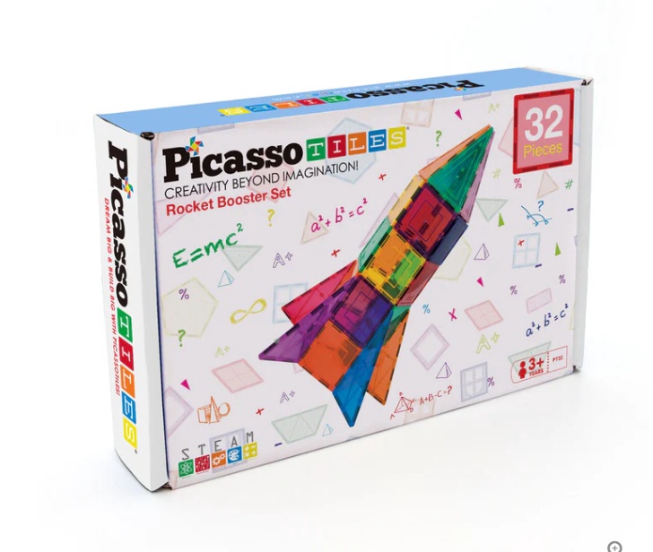 Picasso Tiles Rocket Booster Magnetische Tegels 32-delig - magnetisch speelgoed