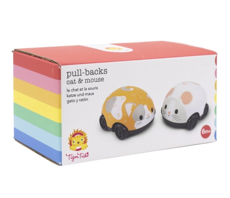 Tiger Tribe Pull Back Kat en Muis babyspeelgoed