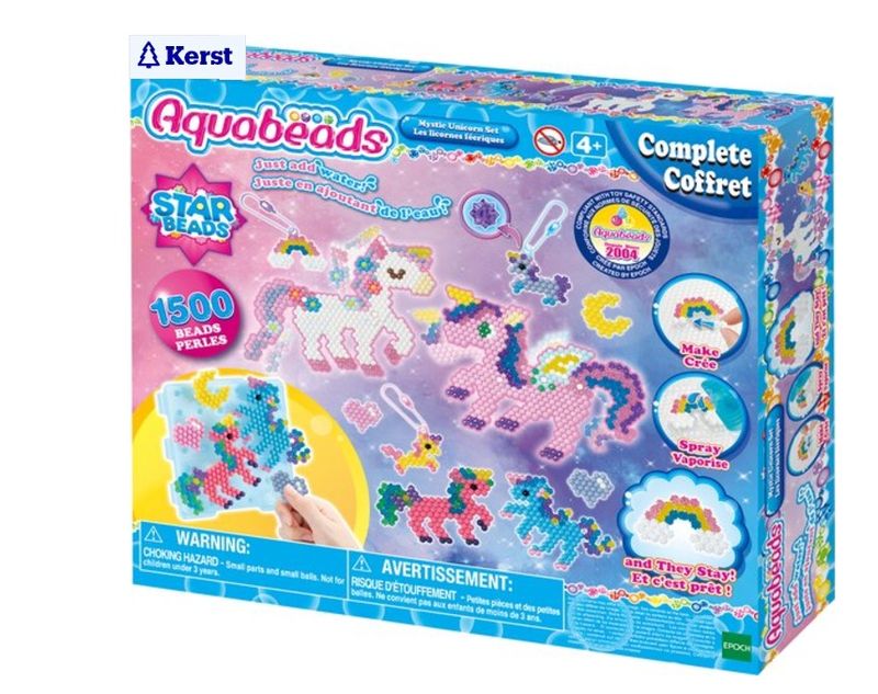 Aquabeads knutselset – eenhoorn 1500 parels – 24 kleuren