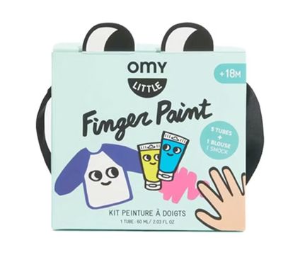 OMY vingerverf + schilderschort – creatieve startersset
