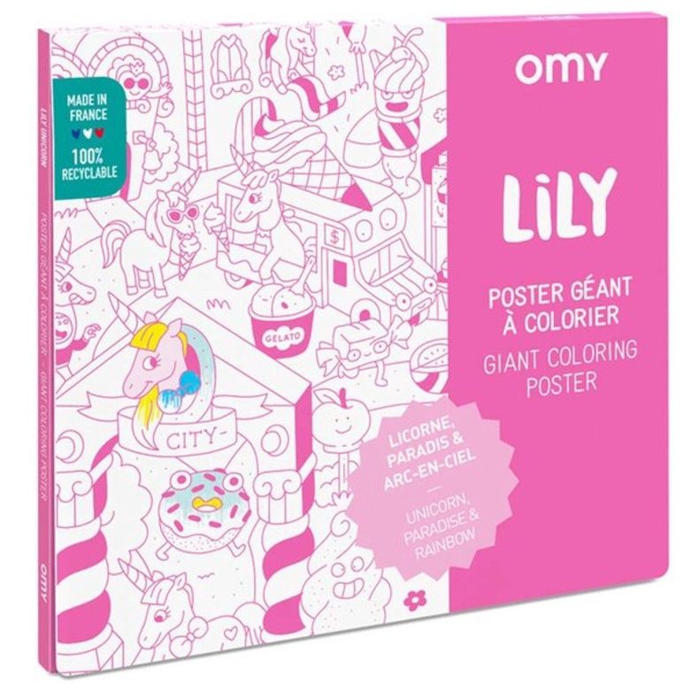 OMY XXL kleurplaat Lily eenhoorn