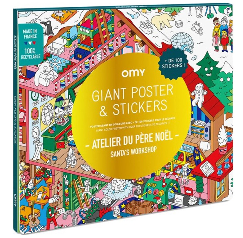OMY poster & stickers - Werkplaats Kerstman