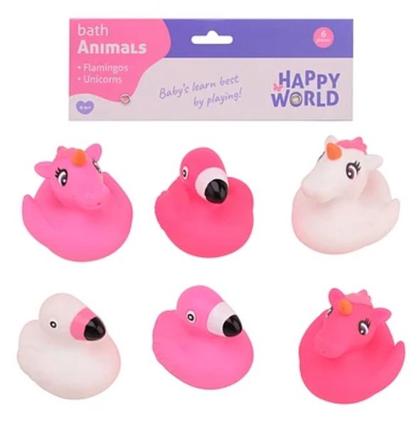 Happy World Roze Badspeeltjes Set (6-delig)