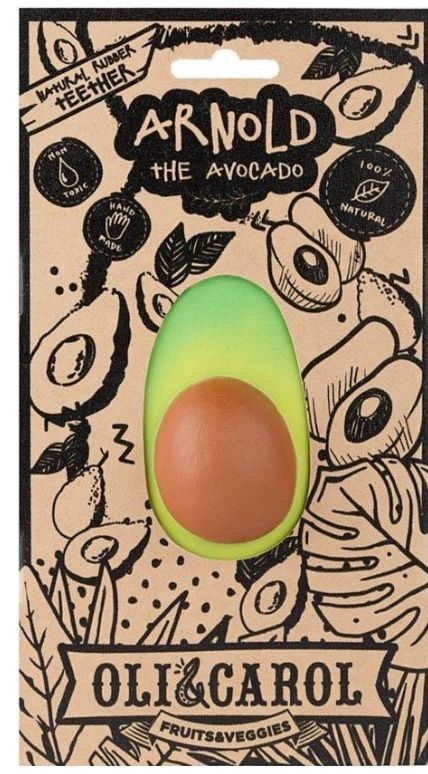 Oli &amp; Carol bijtspeeltje Arnold the Avocado – natuurlijk rubber bad- en bijtspeelgoed