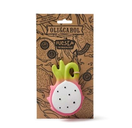 Oli &amp; Carol bijtspeeltje Fucsia the Dragonfruit – natuurlijk rubber baby speelgoed