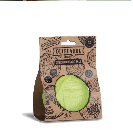 Oli &amp; Carol Green Cabbage Baby Ball – natuurlijk rubber zintuiglijke speelbal