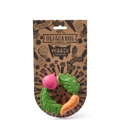Oli &amp; Carol bijtring Veggie Teething Ring – wortel bijtspeeltje natuurlijk rubber