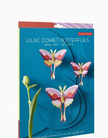 Studio ROOF Reuzenvlinders – Lilac Comet – Set van 3
