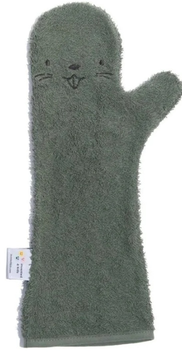Nifty baby douchehandschoen Green Beaver - biologisch katoen badstof