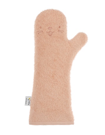 Nifty baby douchehandschoen Pink Beaver - biologisch katoen badstof