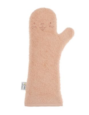 Nifty baby douchehandschoen Pink Beaver – biologisch katoen badstof
