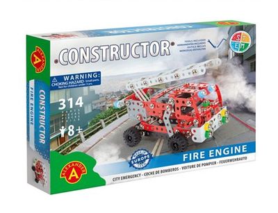 Alexander Toys Constructor Brandweerwagen – 314-delig STEM speelgoed in de doos.