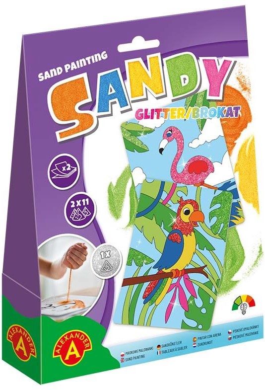Alexander Toys Sandy Glitter knutselset – Papegaai &amp; Flamingo