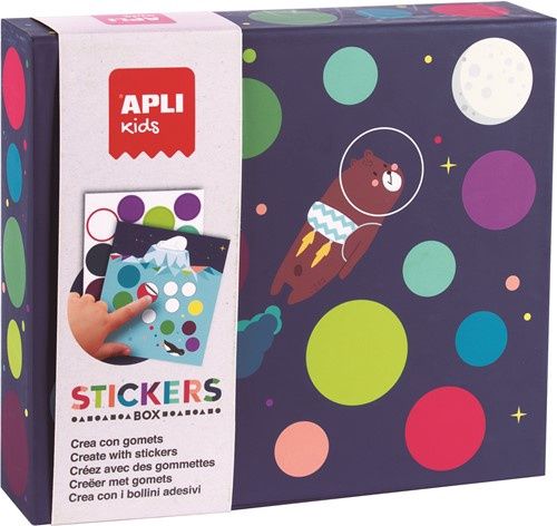 APLI stickerdoos ruimte – knutselset maan &amp; raket