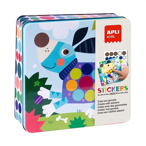 APLI stickerblik hond - knutselset met 8 kaarten